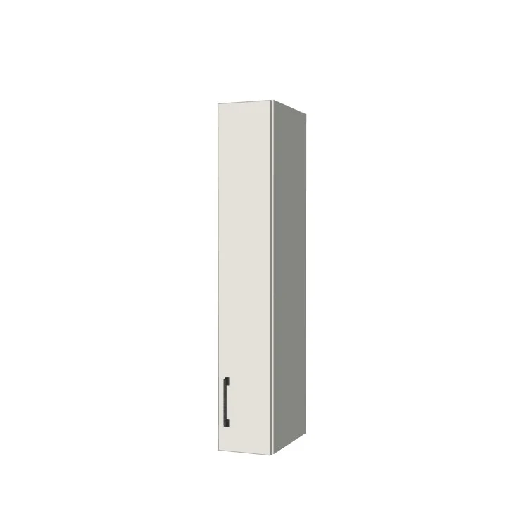 7" Wide x 42" High Wall Cabinet - (White Melamine Boxes - Flat Panel Doors)
