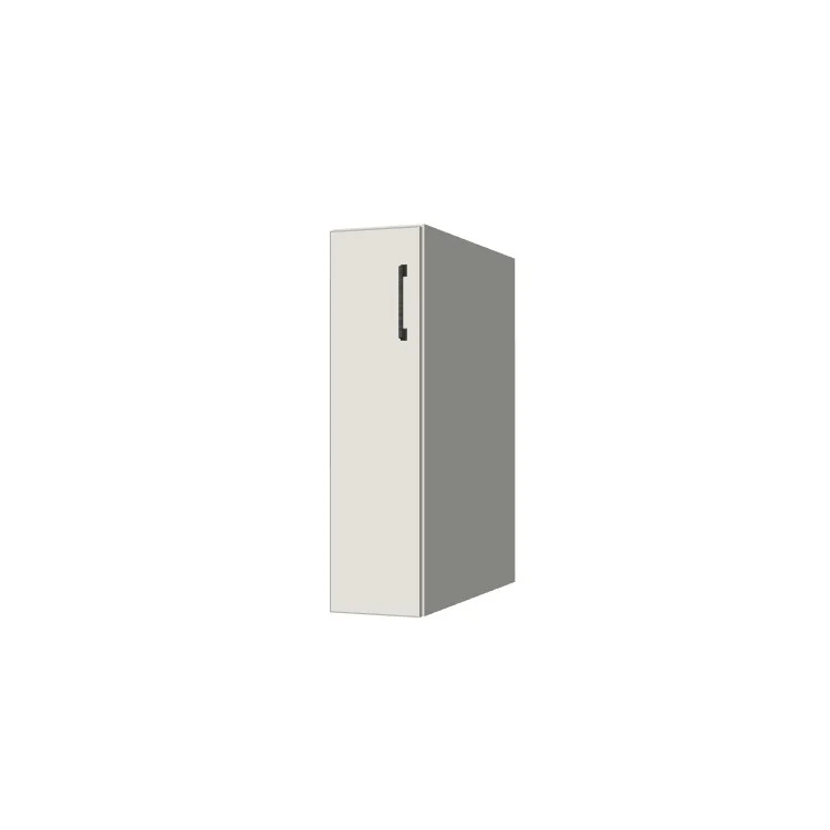 8" Wide Base Cabinet - (White Melamine Boxes - Flat Panel Doors)