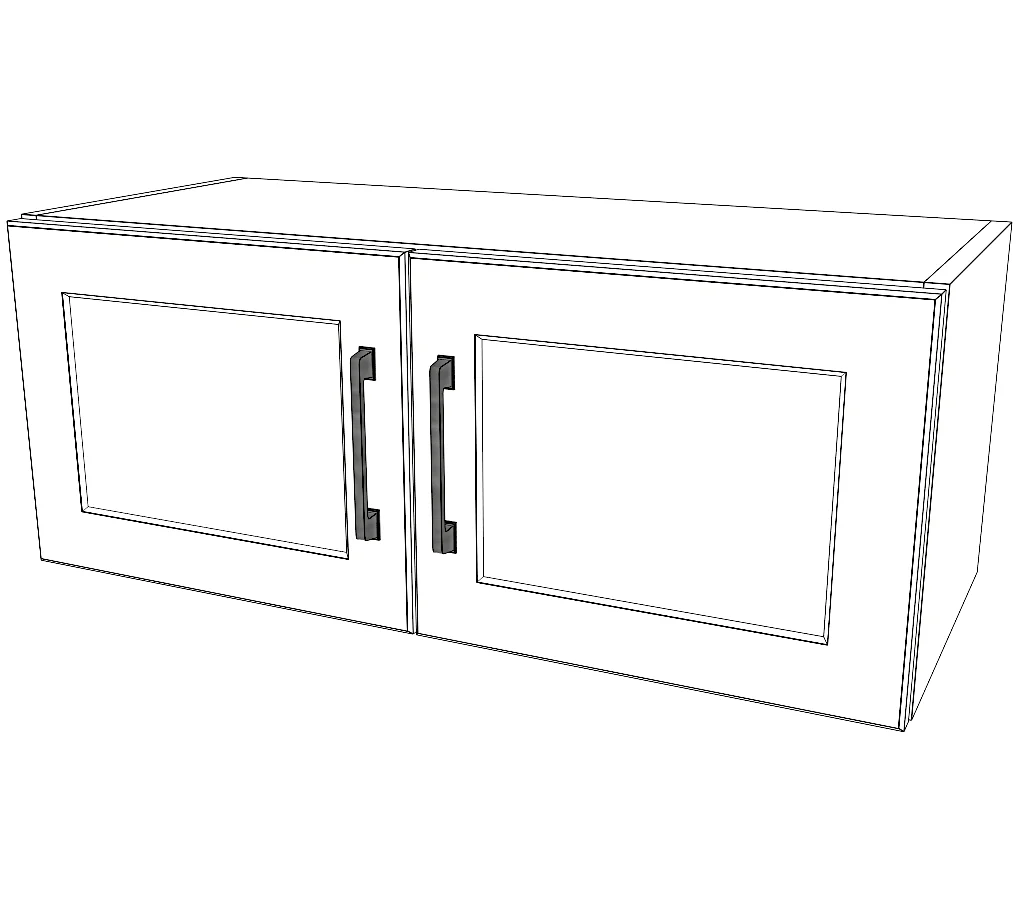 30" Wide x 12" High x 24" Deep Fridge Cabinet - Painted Doors