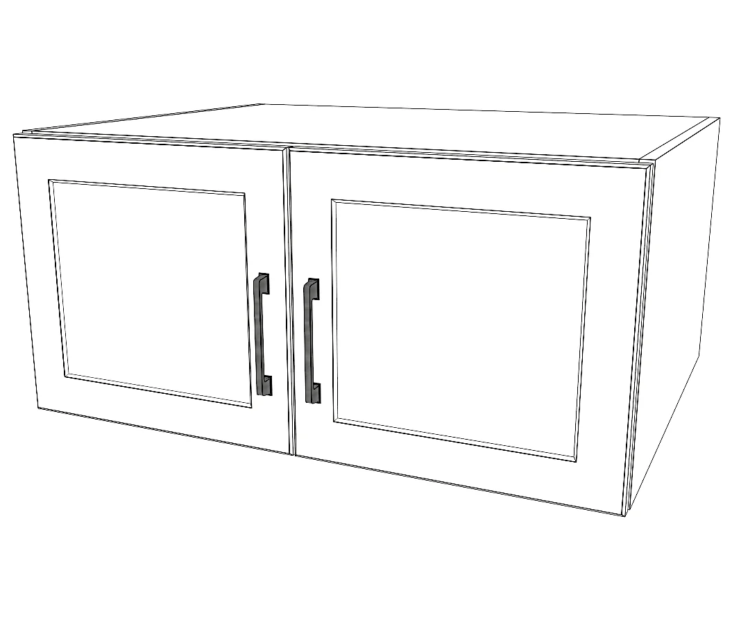 32" Wide x 15" High x 24" Deep Fridge Cabinet - Painted Doors
