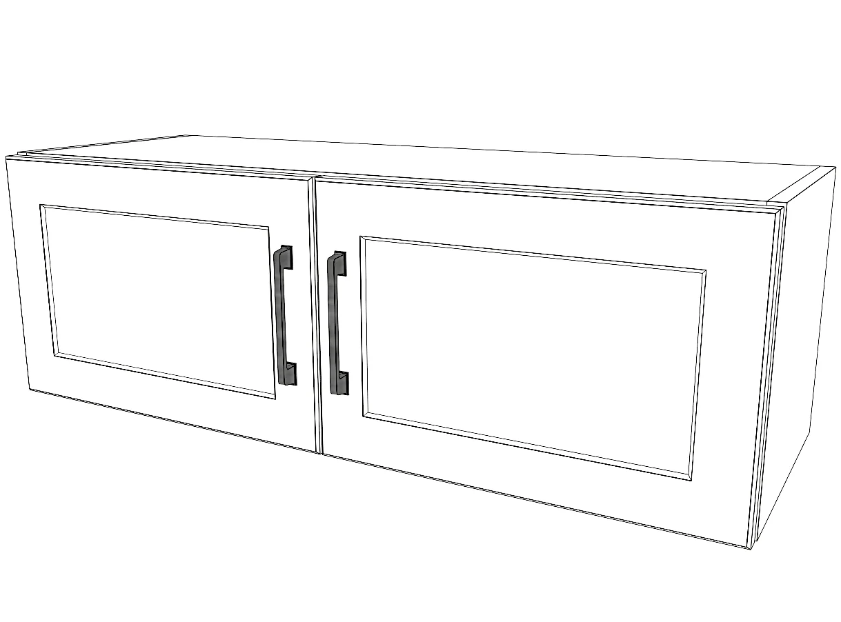 36" Wide x 12" High Fridge Cabinet - Painted Doors