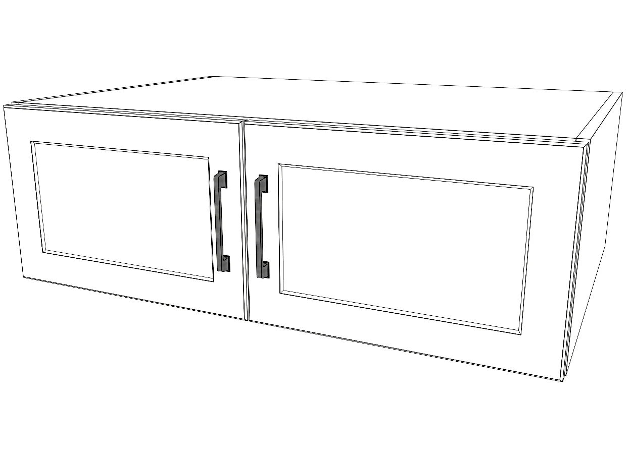 36" Wide x 12" High x 24" Deep Fridge Cabinet - Painted Doors