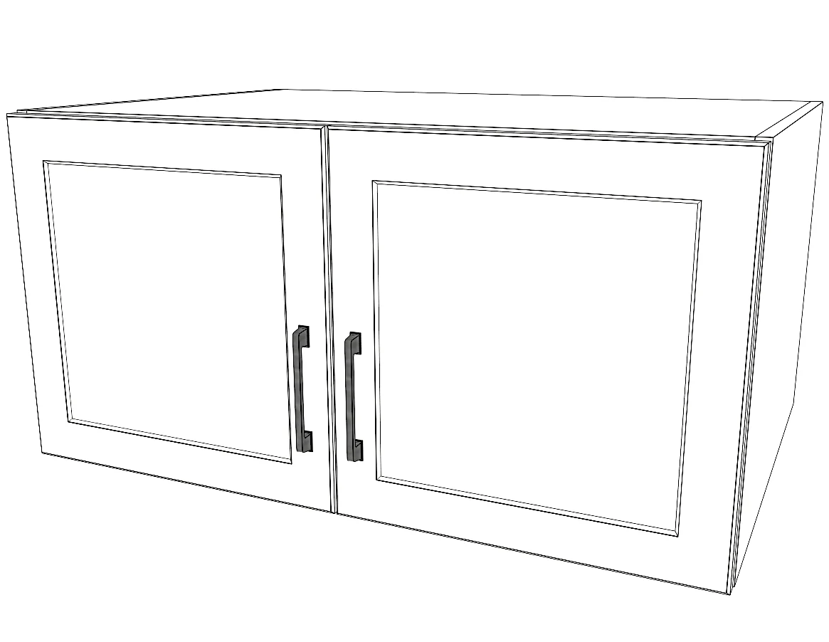36" Wide x 18" High x 24" Deep Fridge Cabinet - Painted Doors