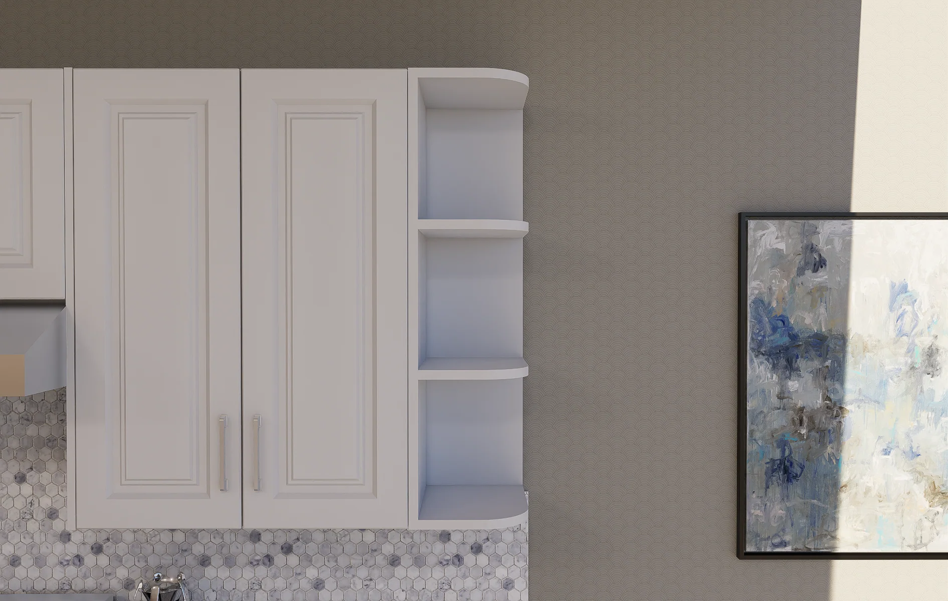 Corner Open Shelf Cabinet - 4" Radius - Image 3