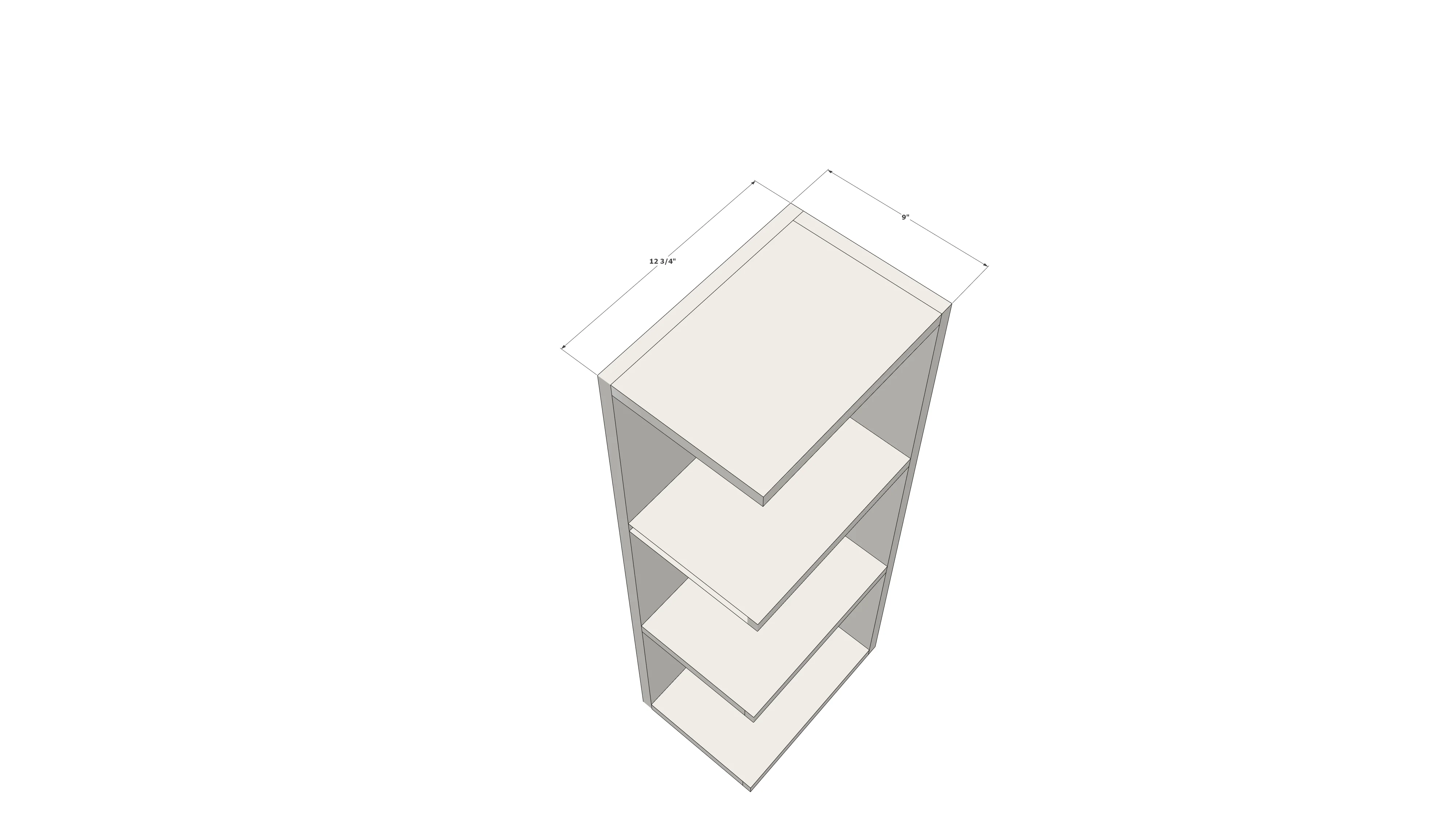Corner Open Shelf Cabinet - Rectangle - Image 4