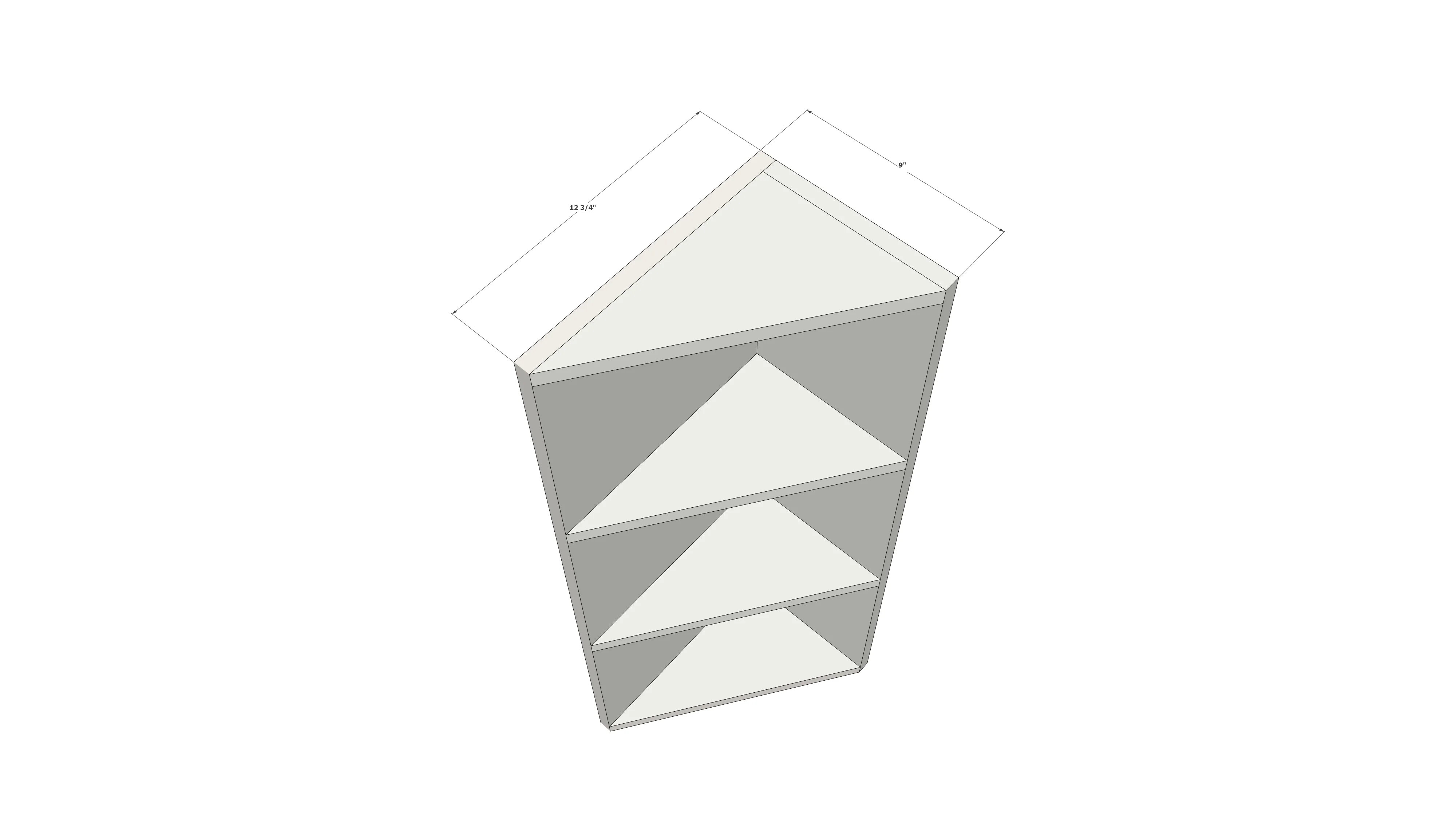 Corner Open Shelf Cabinet - Angled - Image 4