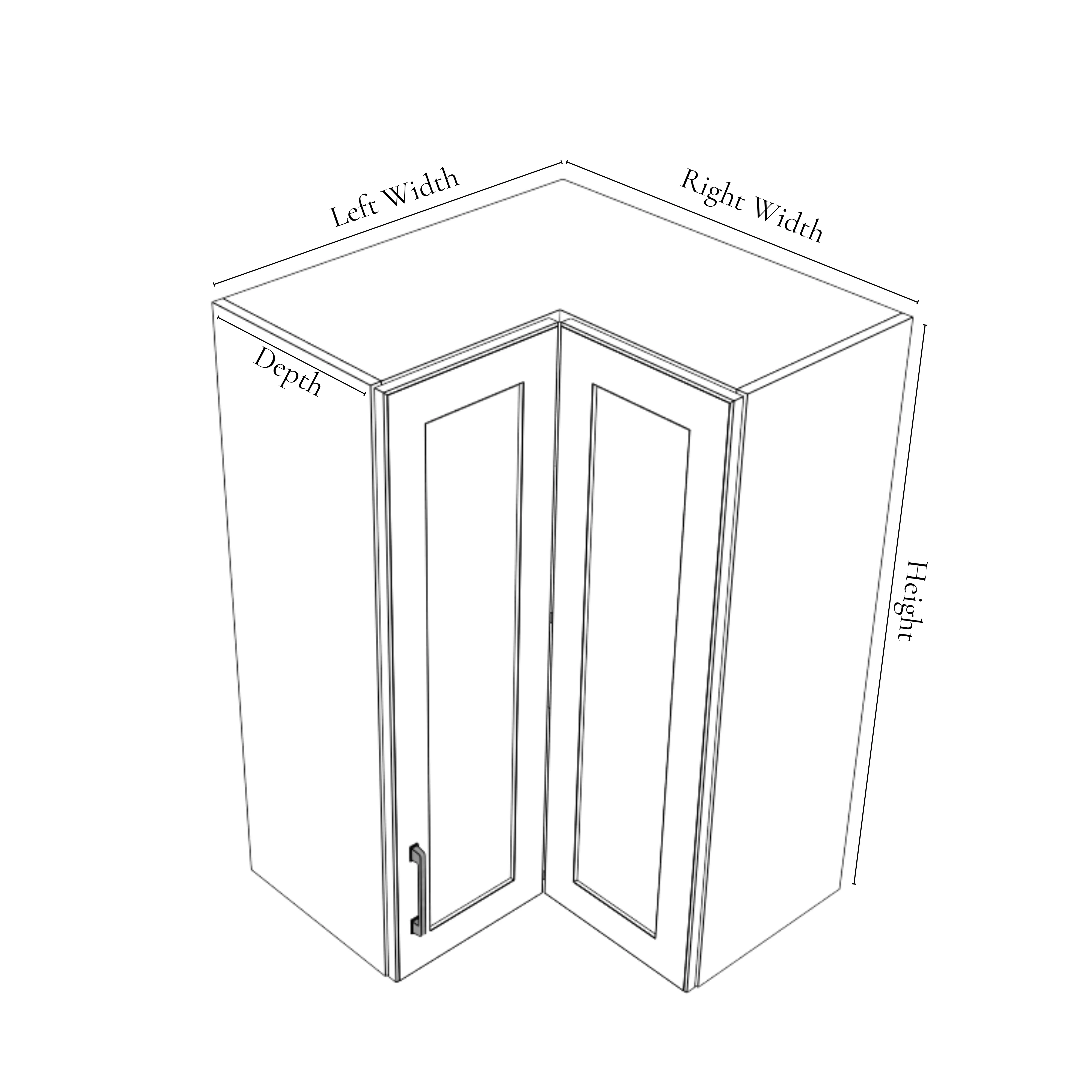 CUSTOM - L- Shape Upper Corner Cabinet - Thermofoil Doors - Image 2